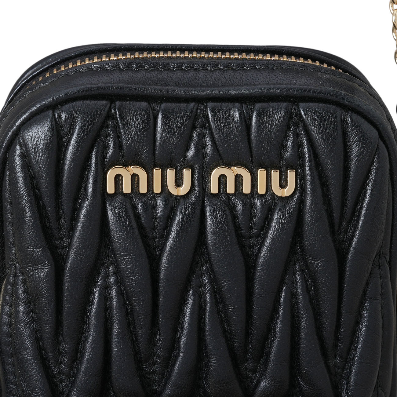 MIU MIU(USED)미우미우 5BP066 마틀라세 퀼팅 휴대폰 파우치백